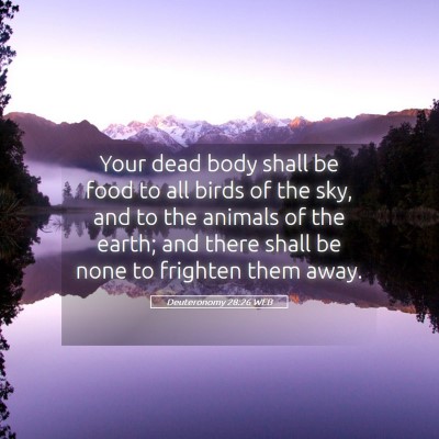 Picture 05 - Deuteronomy 28:26 WEB - Your dead body shall be food to all birds of the - Bible Verse Picture