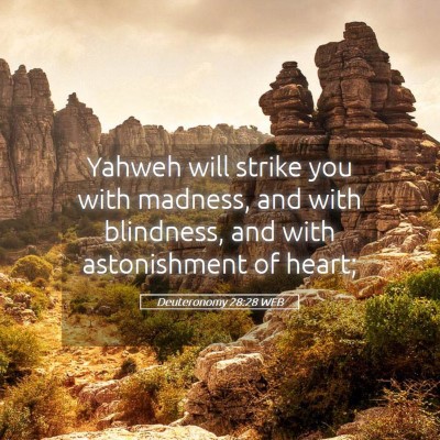 Picture 05 - Deuteronomy 28:28 WEB - Yahweh will strike you with madness, and with - Bible Verse Picture