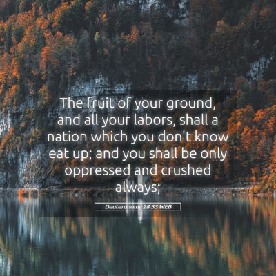 Picture 05 - Deuteronomy 28:33 WEB - The fruit of your ground, and all your labors, - Bible Verse Picture