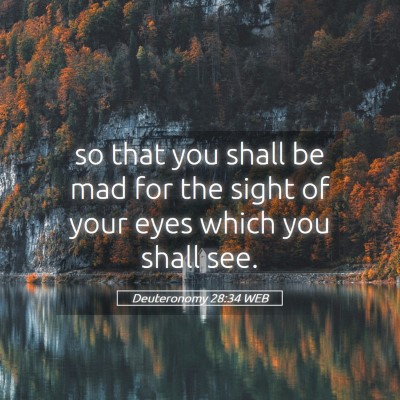 Picture 05 - Deuteronomy 28:34 WEB - so that you shall be mad for the sight of your - Bible Verse Picture