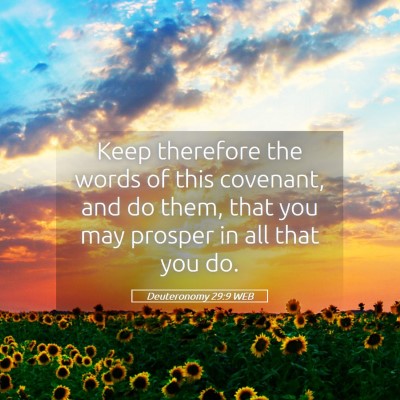 Picture 05 - Deuteronomy 29:9 WEB - Keep therefore the words of this covenant, and do - Bible Verse Picture