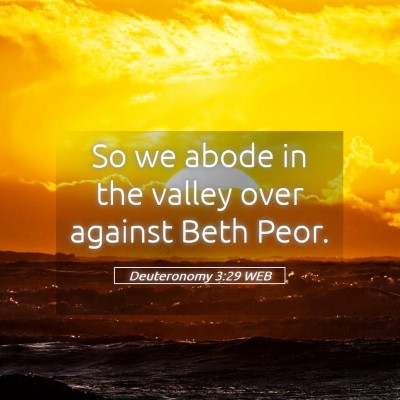 Picture 05 - Deuteronomy 3:29 WEB - So we abode in the valley over against Beth - Bible Verse Picture
