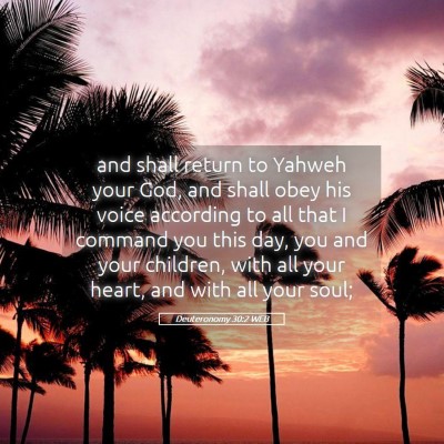 Picture 05 - Deuteronomy 30:2 WEB - and shall return to Yahweh your God, and shall - Bible Verse Picture