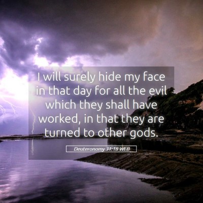 Picture 05 - Deuteronomy 31:18 WEB - I will surely hide my face in that day for all - Bible Verse Picture