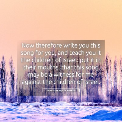 Picture 05 - Deuteronomy 31:19 WEB - Now therefore write you this song for you, and - Bible Verse Picture