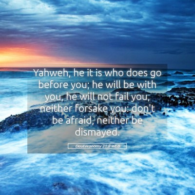 Picture 05 - Deuteronomy 31:8 WEB - Yahweh, he it is who does go before you; he will - Bible Verse Picture