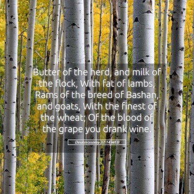 Picture 05 - Deuteronomy 32:14 WEB - Butter of the herd, and milk of the flock, With - Bible Verse Picture