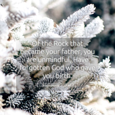 Picture 05 - Deuteronomy 32:18 WEB - Of the Rock that became your father, you are - Bible Verse Picture