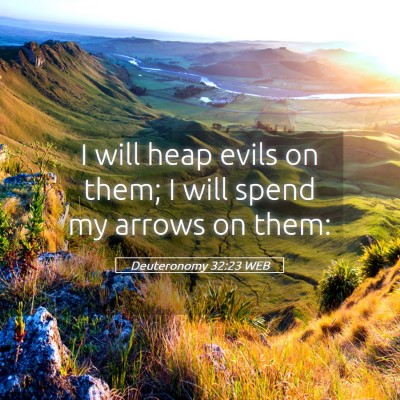 Picture 05 - Deuteronomy 32:23 WEB - I will heap evils on them; I will spend my arrows - Bible Verse Picture