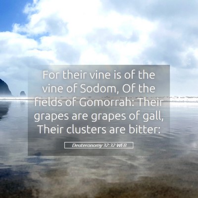 Picture 05 - Deuteronomy 32:32 WEB - For their vine is of the vine of Sodom, Of the - Bible Verse Picture