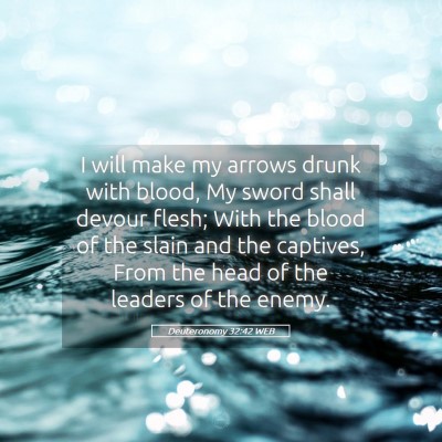 Picture 05 - Deuteronomy 32:42 WEB - I will make my arrows drunk with blood, My sword - Bible Verse Picture