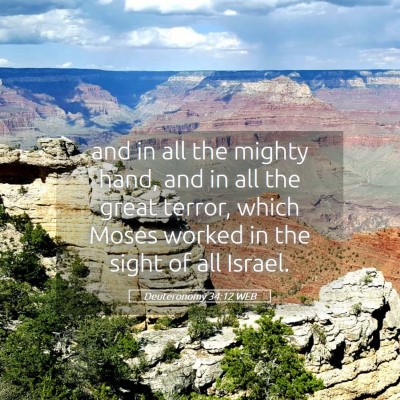 Picture 05 - Deuteronomy 34:12 WEB - and in all the mighty hand, and in all the great - Bible Verse Picture