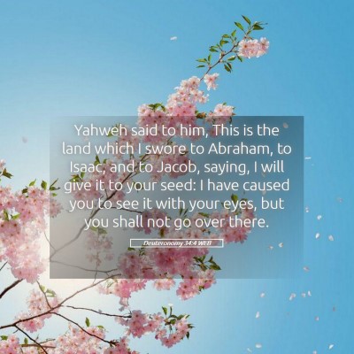 Picture 05 - Deuteronomy 34:4 WEB - Yahweh said to him, This is the land which I - Bible Verse Picture
