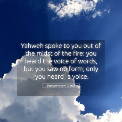 Picture 05 - Deuteronomy 4:12 WEB - Yahweh spoke to you out of the midst of the fire: - Bible Verse Picture