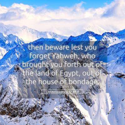 Picture 05 - Deuteronomy 6:12 WEB - then beware lest you forget Yahweh, who brought - Bible Verse Picture