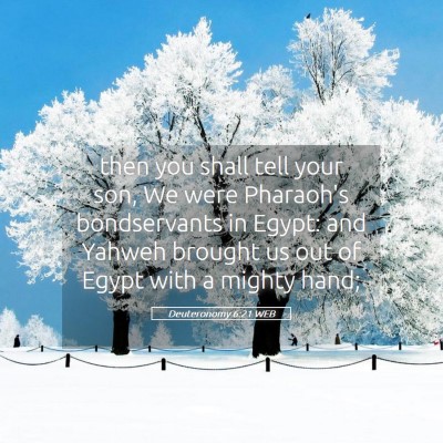 Picture 05 - Deuteronomy 6:21 WEB - then you shall tell your son, We were Pharaoh's - Bible Verse Picture