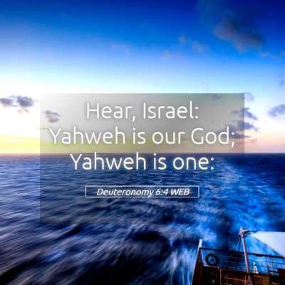 Picture 05 - Deuteronomy 6:4 WEB - Hear, Israel: Yahweh is our God; Yahweh is - Bible Verse Picture