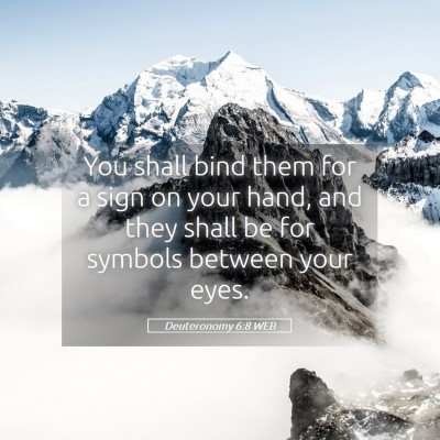Picture 05 - Deuteronomy 6:8 WEB - You shall bind them for a sign on your hand, and - Bible Verse Picture