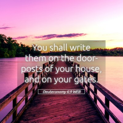 Picture 05 - Deuteronomy 6:9 WEB - You shall write them on the door-posts of your - Bible Verse Picture