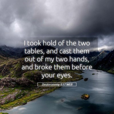 Picture 05 - Deuteronomy 9:17 WEB - I took hold of the two tables, and cast them out - Bible Verse Picture