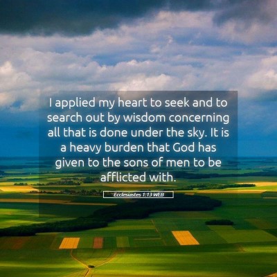 Picture 05 - Ecclesiastes 1:13 WEB - I applied my heart to seek and to search out by - Bible Verse Picture