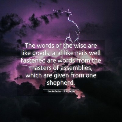 Picture 05 - Ecclesiastes 12:11 WEB - The words of the wise are like goads; and like - Bible Verse Picture