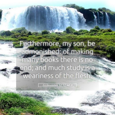 Picture 05 - Ecclesiastes 12:12 WEB - Furthermore, my son, be admonished: of making - Bible Verse Picture