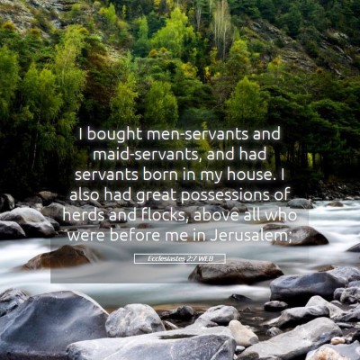 Picture 05 - Ecclesiastes 2:7 WEB - I bought men-servants and maid-servants, and had - Bible Verse Picture