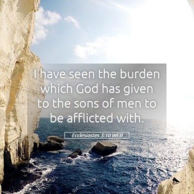 Picture 05 - Ecclesiastes 3:10 WEB - I have seen the burden which God has given to the - Bible Verse Picture
