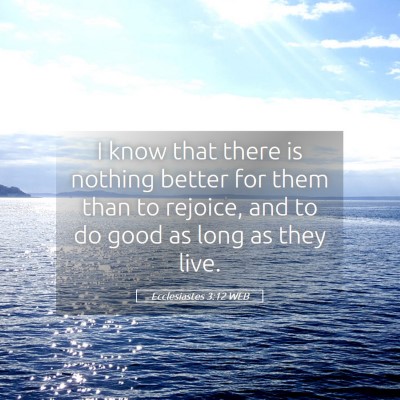 Picture 05 - Ecclesiastes 3:12 WEB - I know that there is nothing better for them than - Bible Verse Picture