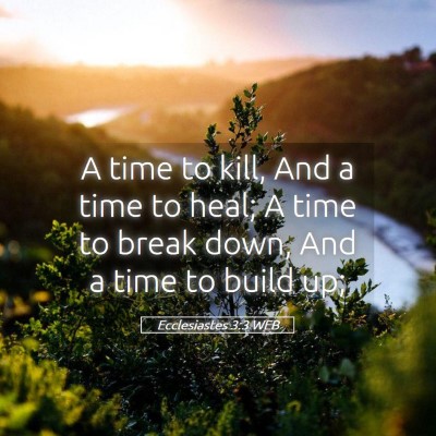 Picture 05 - Ecclesiastes 3:3 WEB - A time to kill, And a time to heal; A time to - Bible Verse Picture