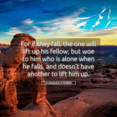 Picture 05 - Ecclesiastes 4:10 WEB - For if they fall, the one will lift up his - Bible Verse Picture