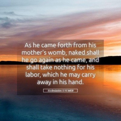 Picture 05 - Ecclesiastes 5:15 WEB - As he came forth from his mother's womb, naked - Bible Verse Picture