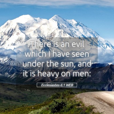 Picture 05 - Ecclesiastes 6:1 WEB - There is an evil which I have seen under the sun, - Bible Verse Picture