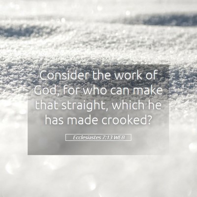 Picture 05 - Ecclesiastes 7:13 WEB - Consider the work of God, for who can make that - Bible Verse Picture