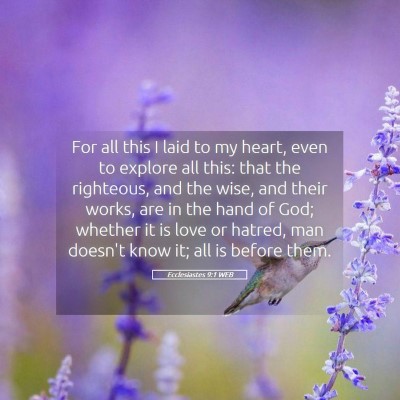 Picture 05 - Ecclesiastes 9:1 WEB - For all this I laid to my heart, even to explore - Bible Verse Picture