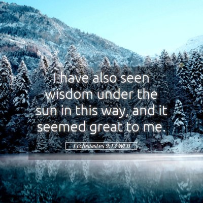 Picture 05 - Ecclesiastes 9:13 WEB - I have also seen wisdom under the sun in this - Bible Verse Picture