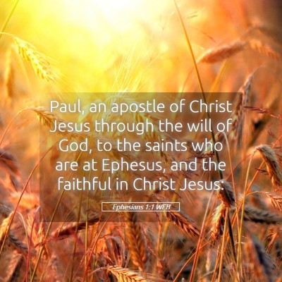 Picture 05 - Ephesians 1:1 WEB - Paul, an apostle of Christ Jesus through the will - Bible Verse Picture