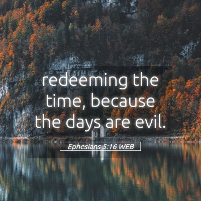 Picture 05 - Ephesians 5:16 WEB - redeeming the time, because the days are - Bible Verse Picture
