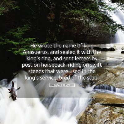 Picture 05 - Esther 8:10 WEB - He wrote the name of king Ahasuerus, and sealed - Bible Verse Picture