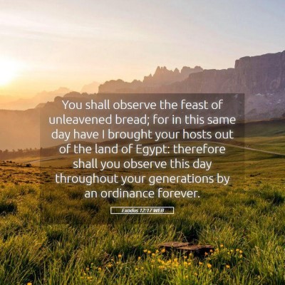 Picture 05 - Exodus 12:17 WEB - You shall observe the feast of unleavened bread; - Bible Verse Picture