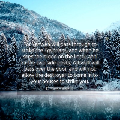 Picture 05 - Exodus 12:23 WEB - For Yahweh will pass through to strike the - Bible Verse Picture