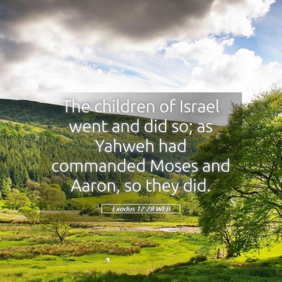 Picture 05 - Exodus 12:28 WEB - The children of Israel went and did so; as Yahweh - Bible Verse Picture