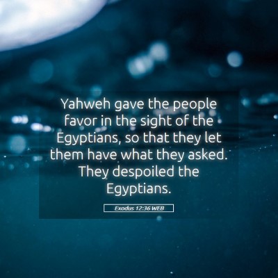 Picture 05 - Exodus 12:36 WEB - Yahweh gave the people favor in the sight of the - Bible Verse Picture