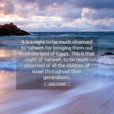 Picture 05 - Exodus 12:42 WEB - It is a night to be much observed to Yahweh for - Bible Verse Picture