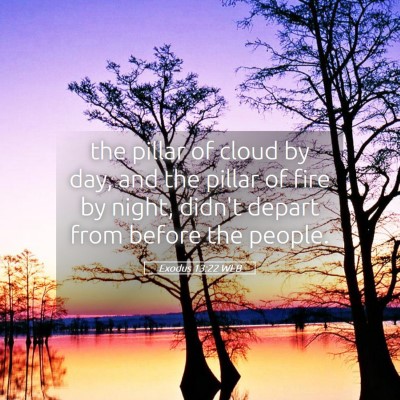 Picture 05 - Exodus 13:22 WEB - the pillar of cloud by day, and the pillar of - Bible Verse Picture