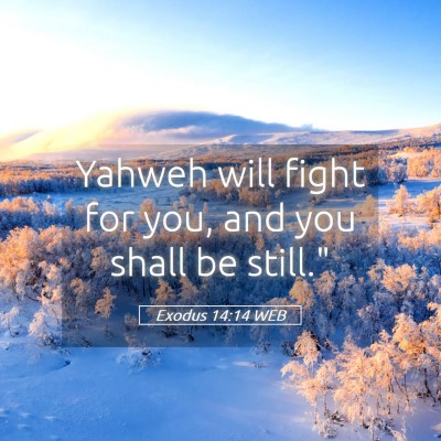 Picture 05 - Exodus 14:14 WEB - Yahweh will fight for you, and you shall be - Bible Verse Picture