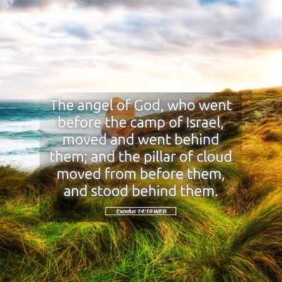 Picture 05 - Exodus 14:19 WEB - The angel of God, who went before the camp of - Bible Verse Picture