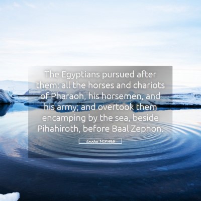 Picture 05 - Exodus 14:9 WEB - The Egyptians pursued after them: all the horses - Bible Verse Picture