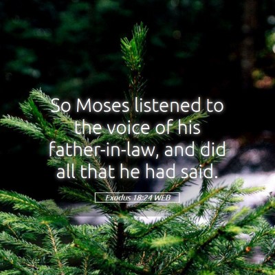 Picture 05 - Exodus 18:24 WEB - So Moses listened to the voice of his - Bible Verse Picture